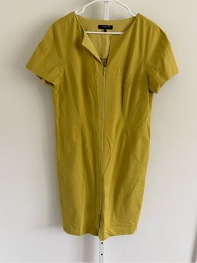 Lafayette 148 New York Full Zip Sheath Midi Dress Size 14